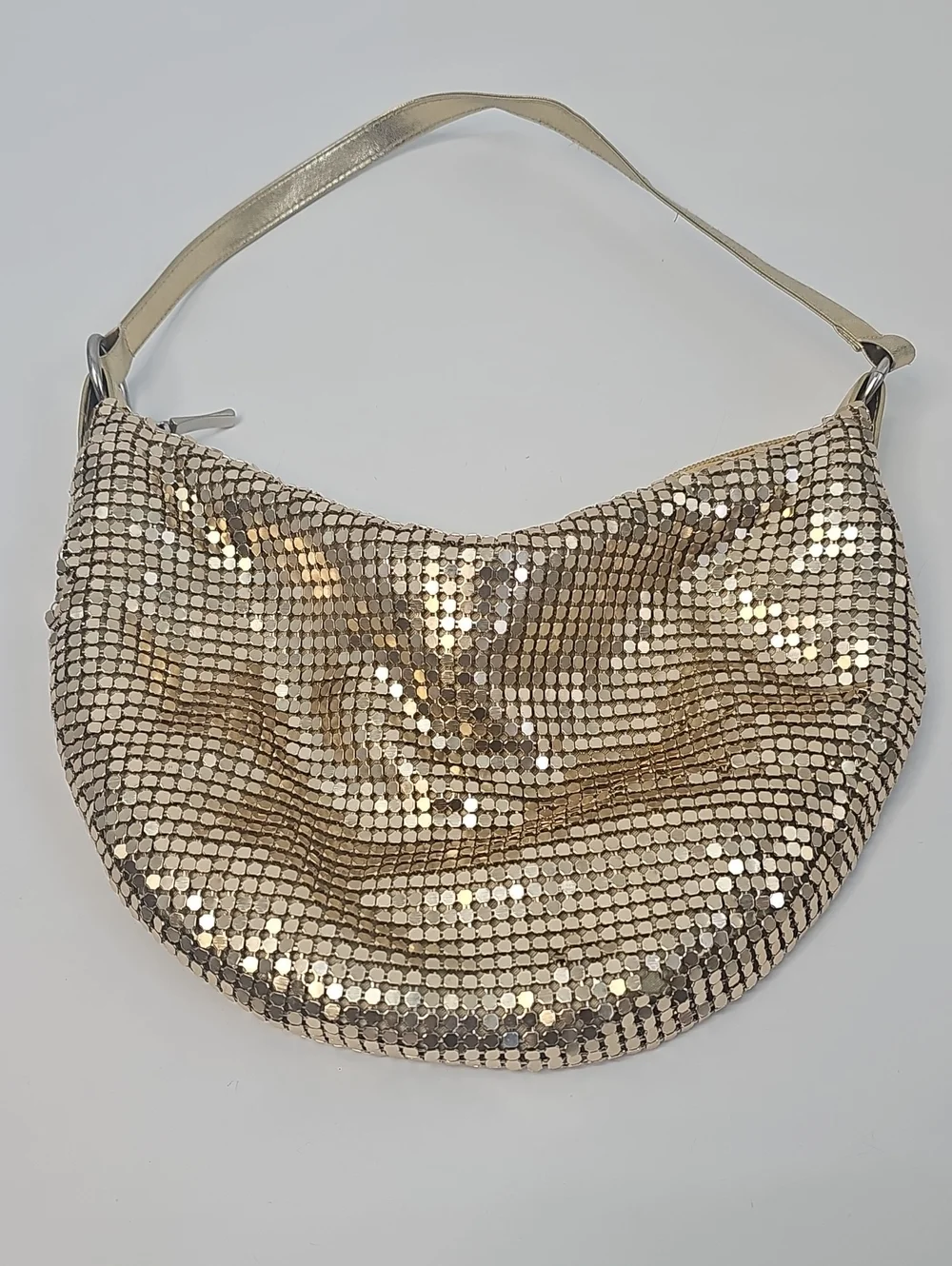 Gold Disco Hobo Bag Mini Festival Party Evening 70s Throwback Party